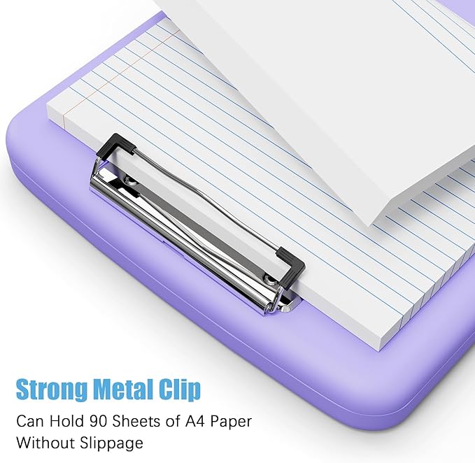 Hongri Clipboard with Storage with Pen Holder, Folder Nursing Clip Board 8.5 x 11 Foilo-Side Opening, High Capacity, Light Weight for Teachers, Classroom. Size 14 x 9.6 x 1.2 in(Purple)