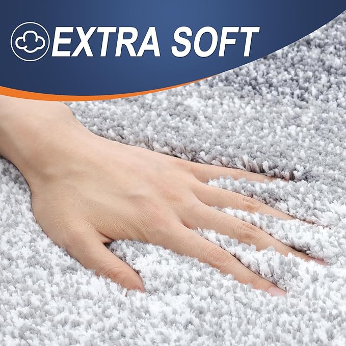 OLANLY Bathroom Runner Rugs 54x24, Extra Soft Absorbent Microfiber Bath Rugs, Rubber Backing, Quick Dry, Washable Bath Mats for Bathroom Floor, Tub and Shower, Home Decor Accessories, Light Grey
