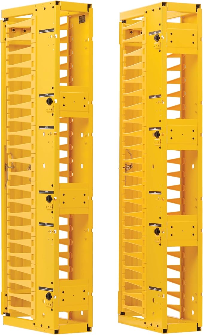Tripp Lite Vertical Cable Manager, High-Capacity Deep Double Finger Duct, Front-Facing Cover, Two 3.5 feet Tall Sections, 6 inch Wide x 11.4 inch Depth, Yellow, 5-Year Warranty (SRCABLEVRT6HDFC)