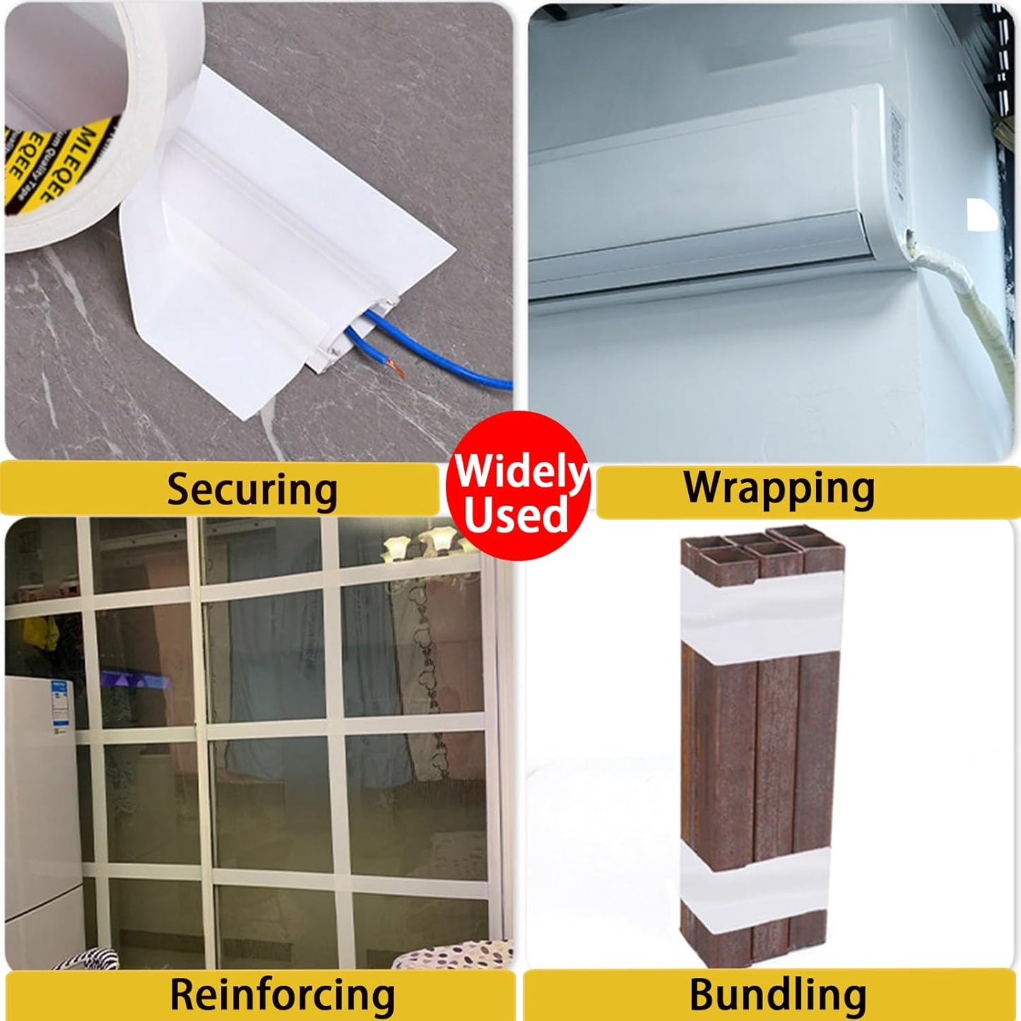 Duct Tape Heavy Duty Single Sided, Strong Adhesive High Strength, Waterproof Mesh Tape for Indoor and Outdoor Repairing Sealing Bonding, Easy Use Hand Tearable, 3.15 Inch x 33 Feet, White