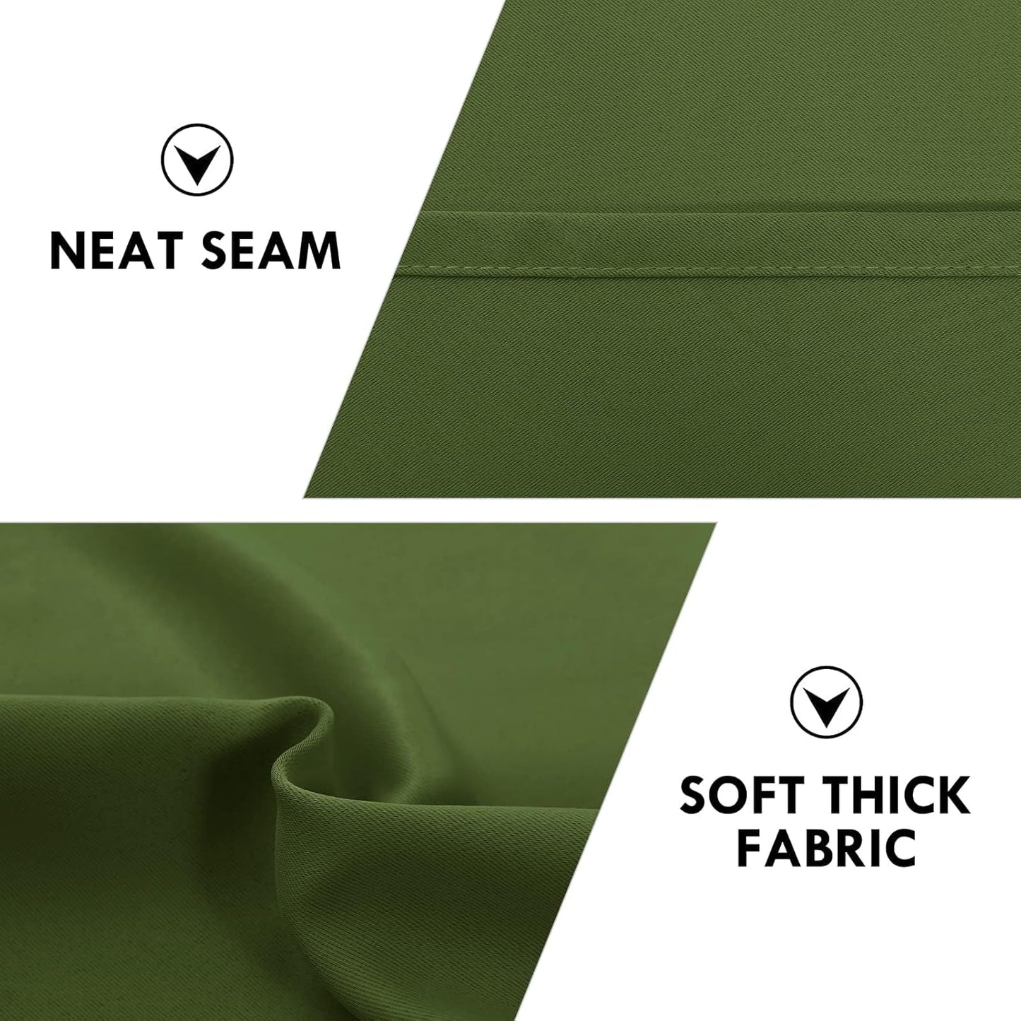 DWCN Blackout Curtains for Living Room Thermal Insulated, Energy Saving & Noise Reducing Bedroom Curtains, Olive Green, W 70x L 63 Inch, Set of 2 Rod Pocket Curtain Panels