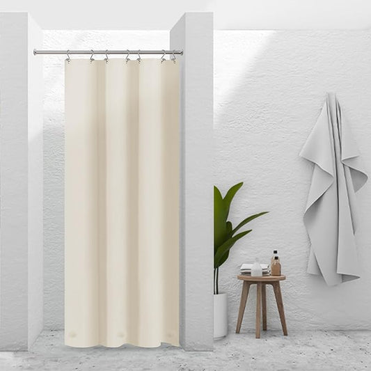 Barossa Design Beige Stall Shower Curtain Liner 36" W x 72" H - Waterproof PEVA Plastic Shower Liner for Small Bathroom Stall, Lightweight Bath Curtain with 3 Magnets & Metal Grommets - Beige