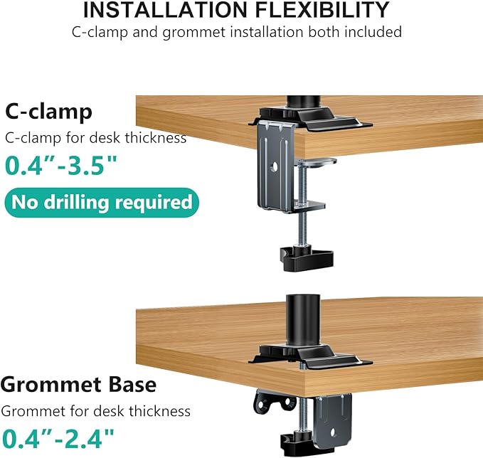 WALI Laptop Tray Desk Mount for 17inch Notebook, Fully Adjustable Laptop Arm up to 22lbs, Monitor Mount with Vented Cooling Platform Stand (M00LP), Black