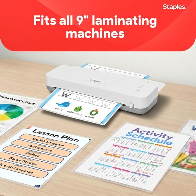 Staples Thermal Laminating Pouches, Letter Size, 9 x 11.5 Inches, 5 Mil, 300/Pack, for Heavy-Duty Document Protection