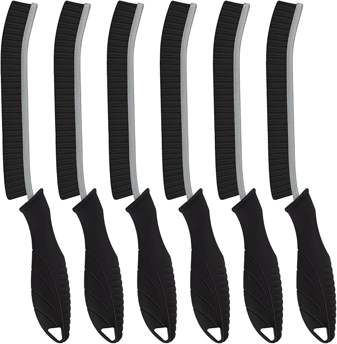 SXhyf Hard Bristle Crevice Cleaning Brush - Multifunctional Gap Cleaning Brush, Bathroom Cleaning Tools, Grout Brush, Crevice Cleaning Supplies for Household Use, Kitchen, Window, Vehicle (6, Black)