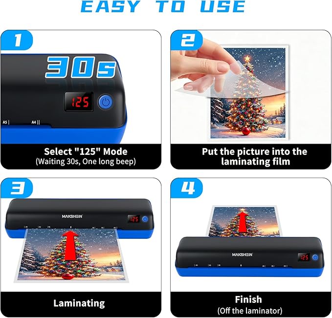 9 Inch Laminator Machine, 30s preheating, 500mm/min Gluing Speed, 10 in1 A4 Thermal Laminator Machine with Never Jam Technology, Use for Home Office School