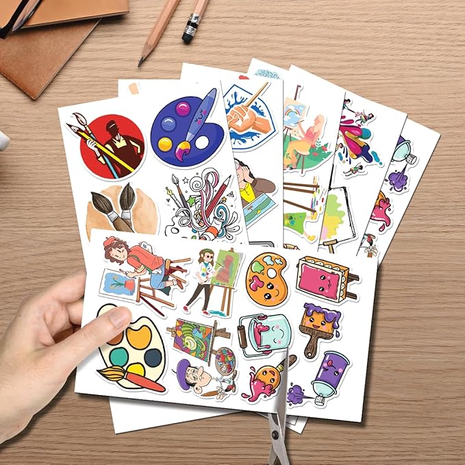 Cute Cartoon Art Supplies Vinyl Stickers Pack for Kids Students Teachers Painters DIY Crafts Laptop Notebook Decoration 50pcs Bedroom Bike Bumper Wall Hat Water