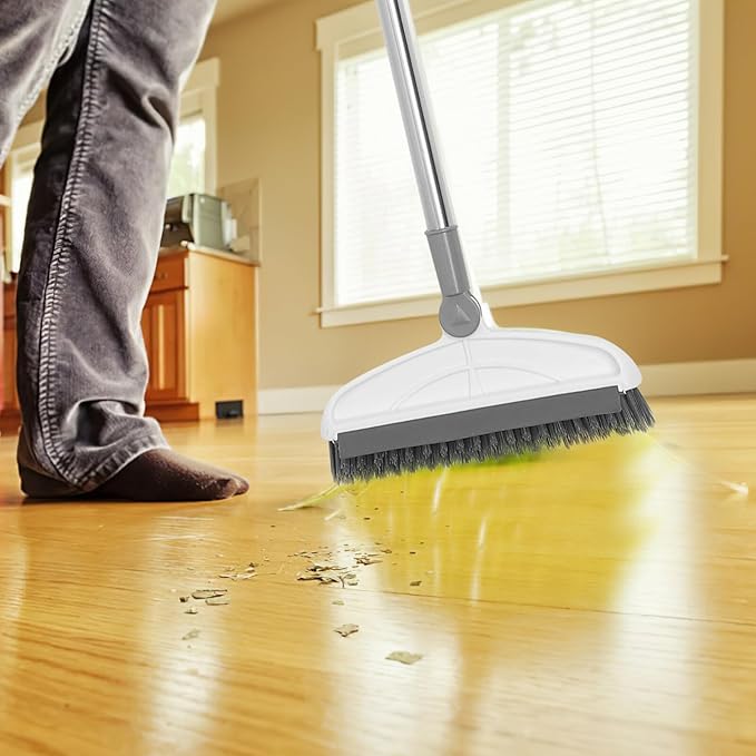 TOYANDONA Rotating Floor Scrubber Brush with Long Handle for Bathroom Shower Tile Grout Cleaning Reach Corners Sturdy Bristles for Efficient Floor and Gap Scrubbing