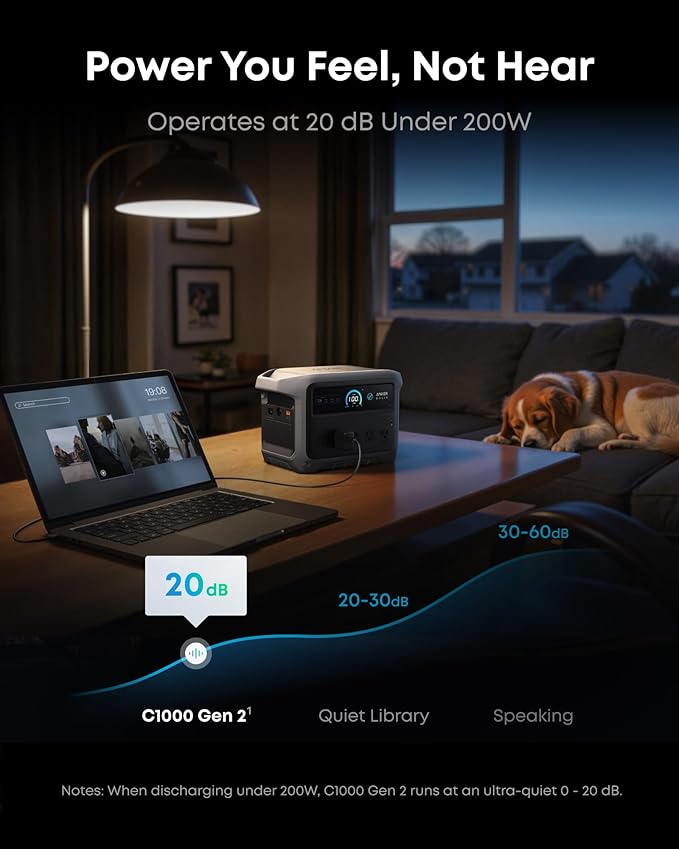 Anker SOLIX C1000 Gen 2 Portable Power Station with Alternator Charger, 2,000W (Peak 3,000W) Solar Generator, Full Charge in 49 Min, 1,024Wh LiFePO4 Battery for Home Backup, Power Outages, and Camping