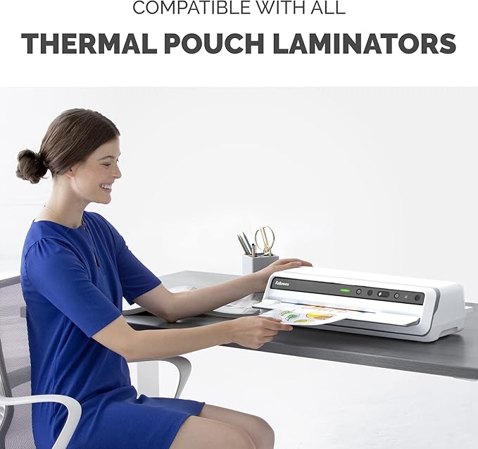 Fellowes Thermal Laminating Pouches, 5mil Letter Size Sheets, 9 x 11.5, 100 Pack, Clear (5743501)
