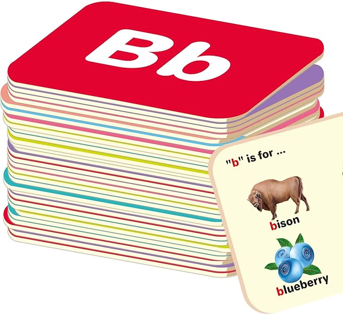 QUOKKA ABC Learning Flash Cards for Toddlers 1-3 Years - 120 Flashcards for Kids 2-4 in a Bag - Alphabet Numbers Letters Preschool Activities Ages 4-8 - Gift Speech Therapy Toys 1-3-5 yo
