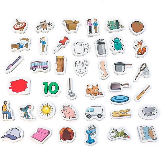 Junior Learning Rainbow CVC Objects Magnetic Foam Set, 40 Pieces, Ages 4-5, Phonics, Pre K-K