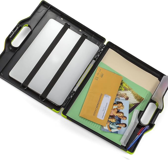 Officemate Carry All Clipboard Storage Box,Letter/Legal Size,Black & Green (83325),(Pack of 6)