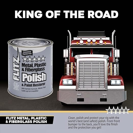 Flitz Multi-Purpose Metal Polish Paste - 2lb Can of USA-Made Chrome Polish - Works on Stainless Steel, Aluminum, Plastic, Jewelry and Cars - Non-Abrasive Cleaner & Rust Remover (1 Pack)