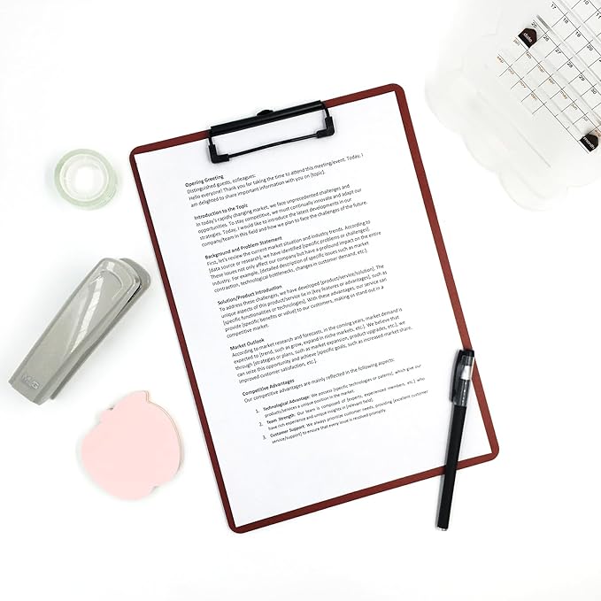 4 Pack Colored Clip Boards,Plastic Clipboards with Low Profile Metal Clip,Hangable Clipboard,Low Profile Clip Board 12.5 x 9 Inch Standard Letter Size