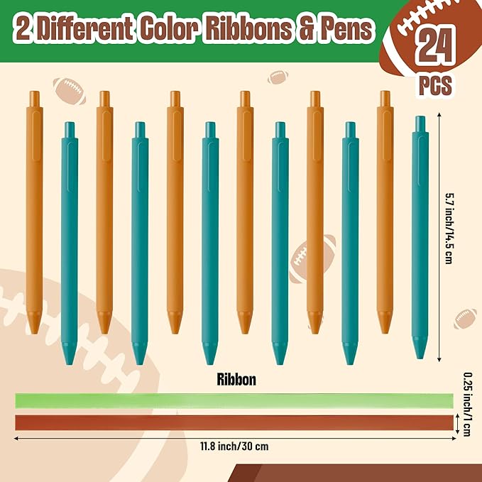 Football Sticky Note Pads - Football Game Day Bright Colors Super Sticky Note Pads Ribbons Ballpoint Pens Sticking Power Page Markers Strong Adhesive Semester School Supplies Clean Removal