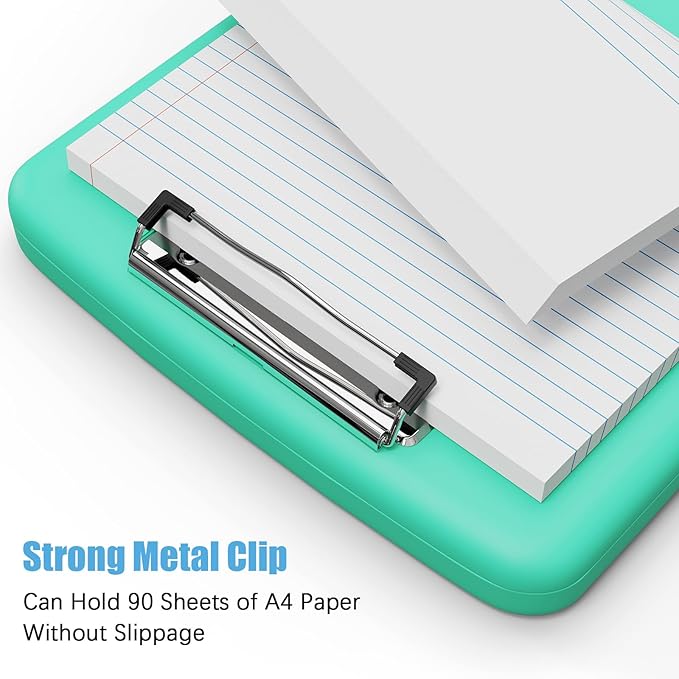 Hongri Clipboard with Storage with Pen Holder, Folder Nursing Clip Board 8.5 x 11 Foilo-Side Opening, High Capacity, Light Weight for Teachers, Classroom. Size 14 x 9.6 x 1.2 in(Green)
