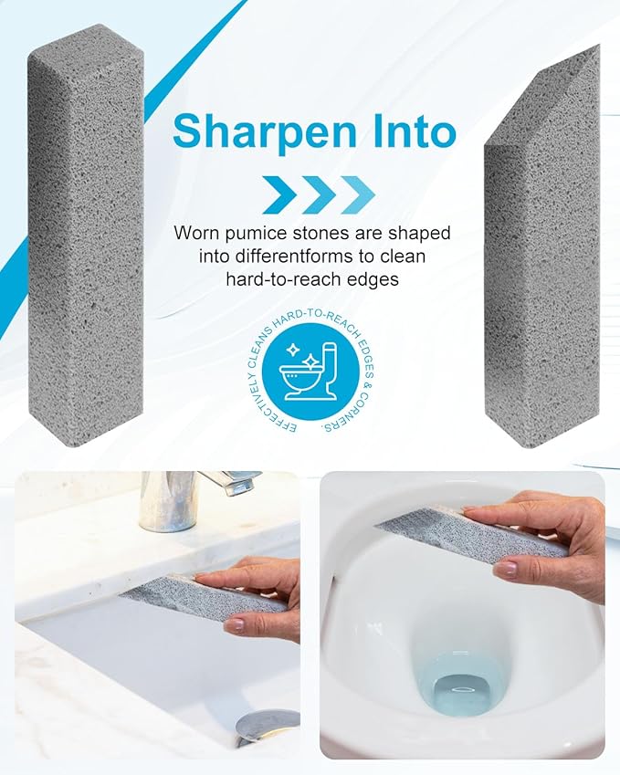 60 Pcs Pumice Stone for Toilet Cleaning Bowl, Pumice Scouring Stick Pad Hard Water Stain Remover,Cleaning Stones for Toilet, Stove, Oven, Bathroom, Grill, Kitchen, Sinks