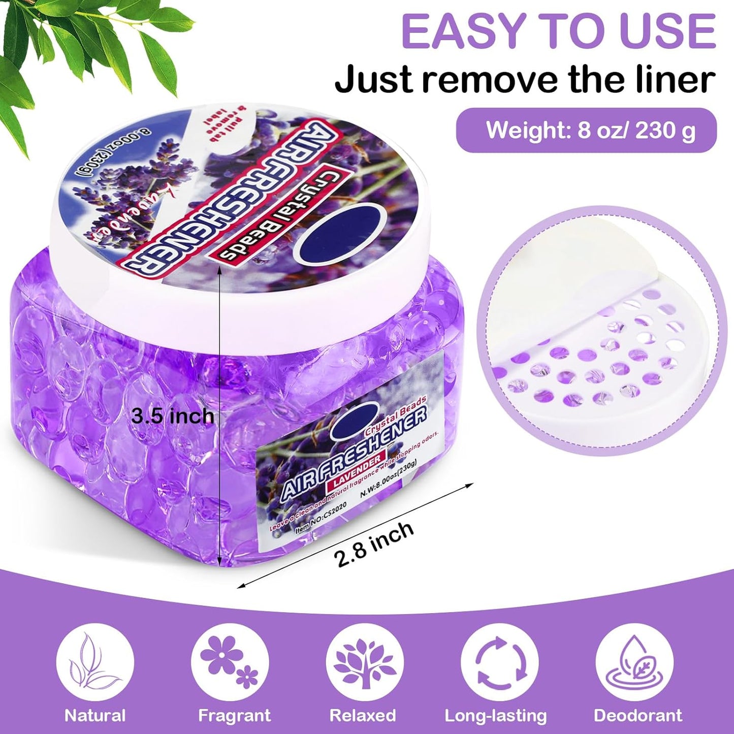 6 Pcs Air Freshener Gel Beads Bulk Odor Eliminator Beads Odor Removing Gel for Home, Bathrooms, Cars, Boats, RVs, Pet Areas, Room, Toilet 8 oz (Blue Ocean, Yellow Lemon, Purple Lavender)