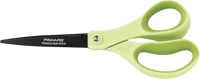 Fiskars 8 Inch Softgrip Non-stick Multipurpose Scissors with Sheath, Color Received May Vary (169920-1001)