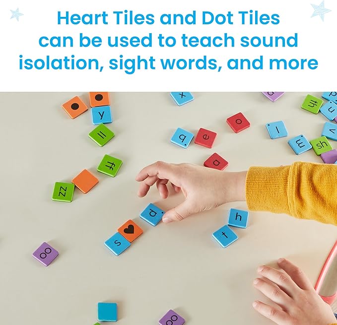 hand2mind Phonics Word-Building Magnetic Tiles, Recognition and Sound Learning for Kindergarten, Phonemic Awareness Manipulatives, Science of Reading Classroom Foam Materials, Set of 6