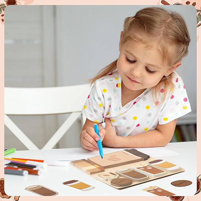 B1ykin Cute Sticky Notes Set - First I Drink The Coffee Then I Do The Things Self-Stick Notes Pad, 550 Sheets Writing Memo Pages Sticky Notepad for Teacher Appreciation Gifts for School (Coffee Lover)