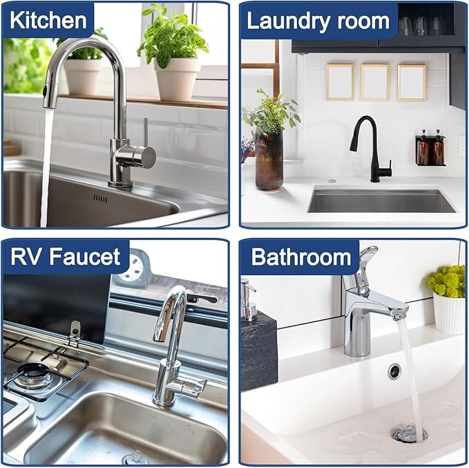 Meiliweser Silicone Faucet Mat for Kitchen Sink – Gen 3 10° Slope Splash Guard with Cuttable Hole – 14” x 5.5” Drip Catcher & Sponge Holder for Kitchen, Bathroom (Gray)