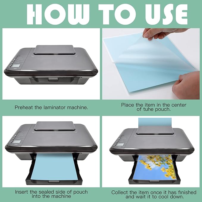 400 Pack Clear Thermal Laminating Pouches 3mil Laminating Sheets Plastic Paper Laminator Pouches, 9 x 11.5'', 5 x 7'', 4 x 6'', 2.2 x 3.7''