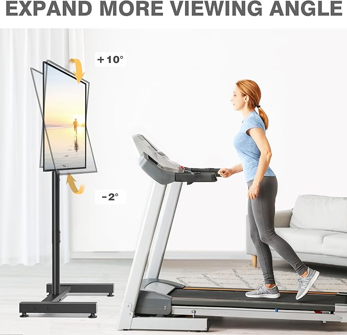 TVON TV Floor Stand for 13-50 inch LCD LED Flat/Curved Panel Screen TVs up to 44 lbs, Height Adjustable TV Stand Mount with VESA 200x200, Portable TV Stand for Bedroom, Dorm Room, Office