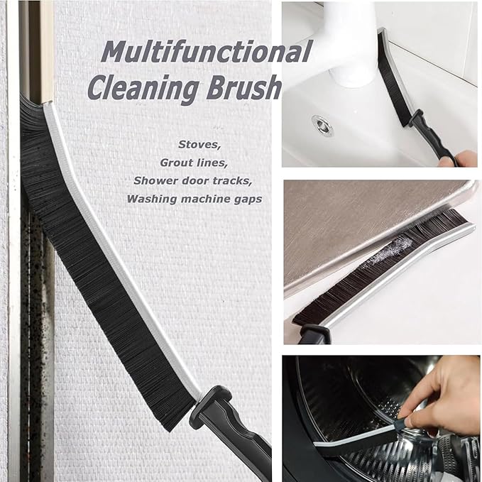 Crevice Cleaning Brush,6 Pieces Stainless Steel Bristle Brushes for Bathroom, Kitchen, Appliances,Corner,Gap Cleaning Brush