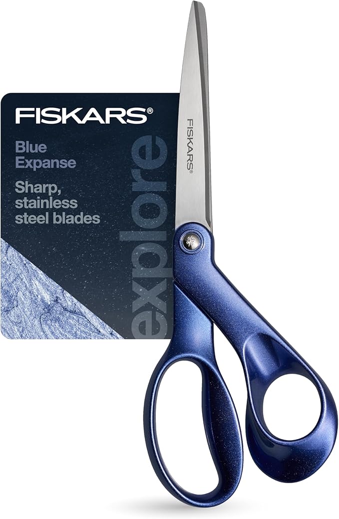 Fiskars Explore Scissors, Design Collection, Blue Expanse, 8 Inches