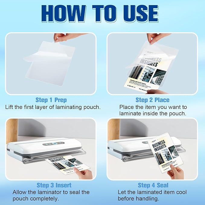 100 Pack Lamination Pouches 6" x 9" 5 mil Clear Index Card Laminating Pouches File Card Laminating Pouches Thermal Laminate Pouch Tags for Work Permits Pass Cards Student ID Cards