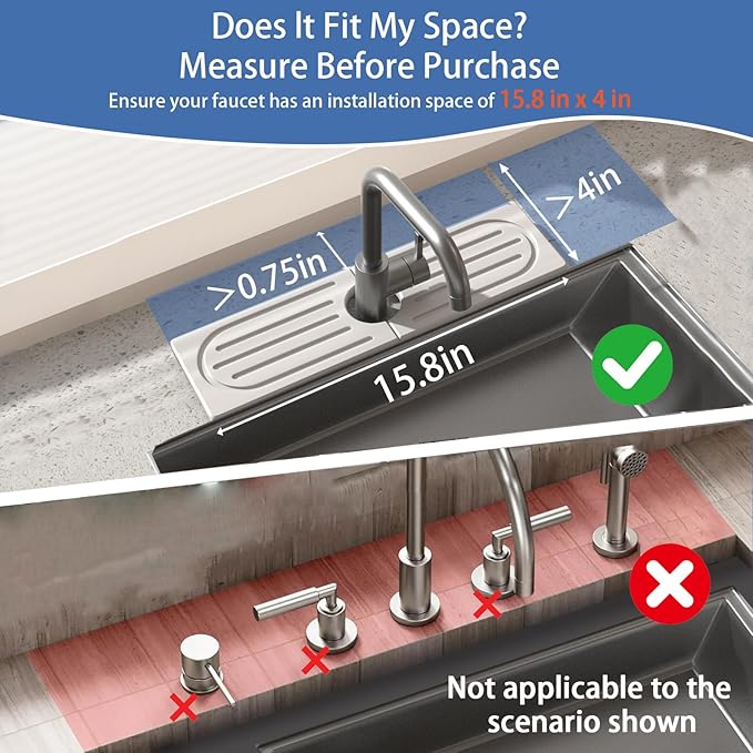 Kitchen Faucet Mat, Quick Drying Diatomite Sink Faucet Mat Splash Guard for Kitchen, Water Absorbing Stone Tray for Sink, Absorbent Stone Drying Tray for Bathroom Counter