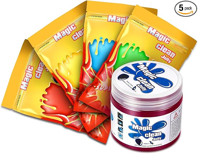 DNA MOTORING 5 Pack Car Cleaning Gels Auto Detailing Tools Cleaning Putty Car Interior Cleaner, Car Jelly Cleaner, Keyboard Cleaner, Car Cleaning Supplies Car Gifts for Men Women, TOOLS-00150