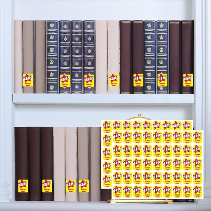 Genre Book Spine Labels | Library Classification Stickers Graphic Novels 450pcs