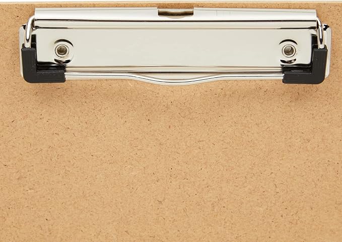Juvale Clipboard - 11.5 x 17.4 in, Brown MDF, 4-Pack - Wood Clipboard Set with Low-Profile Metal Clip & Retractable Hook - Oversized & Portable for Drafting Board & Sketch Board Use