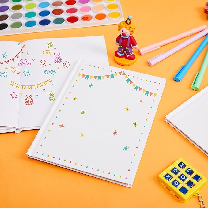 Henoyso Hardcover Blank Books for Kids to Write Stories Make Your Own Book Craft Unlined Notebook for Student Classroom DIY Drawing and Writing 40 Pages SketchBook for Kids Gift(10 Pack,6 x 8 Inch)