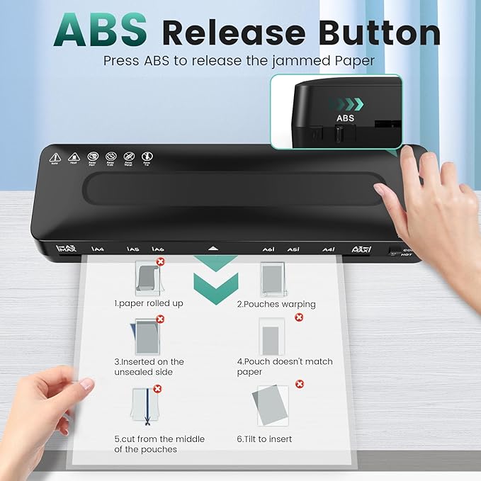 Laminator Machine 13 Inch Laminators - Laminating Machine 11x17 Cold Thermal Laminator Lamination Machine with Sheets, A3 Laminater Personal Laminator for Teachers, Fast Warm for Home Office School