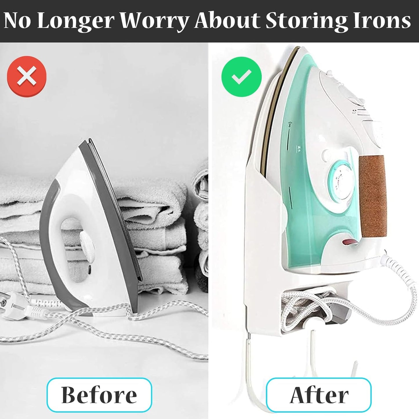 Wall Mounted Ironing Board Rack Electric Iron Holder Household Bathroom Shelf