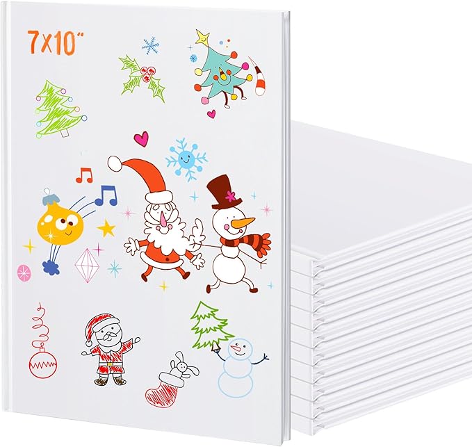 Henoyso Hardcover Blank Books for Kids to Write Stories Make Your Own Book Craft Unlined Notebook for Student Classroom DIY Drawing and Writing 40 Pages SketchBook for Kids Gift(20 Pack,7 x 10 Inch)