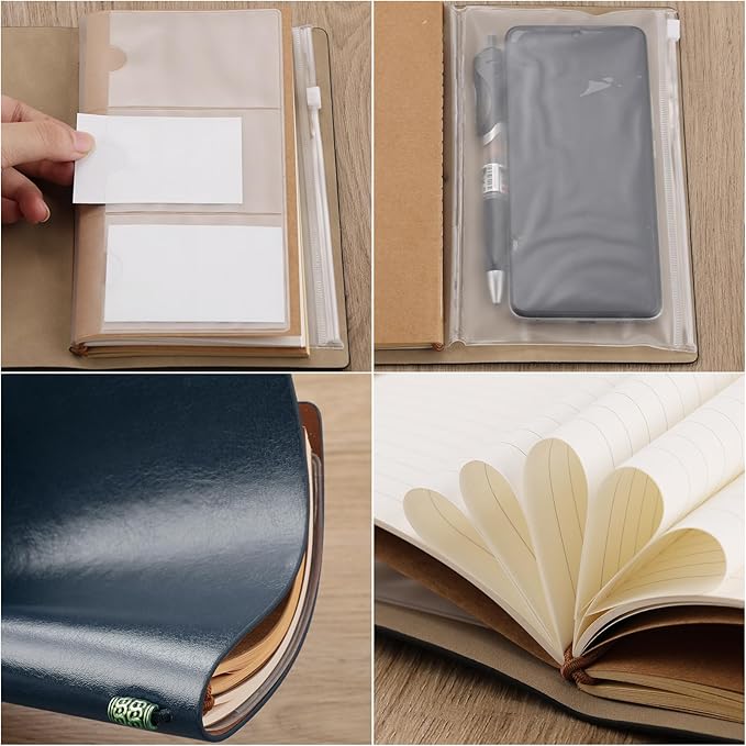 PRSTENLY Graduation Gifts Leather Journal, Graduation Gifts for Her Him 140 Page Refillable Journal, High School University College Graduation Gift Ideas for Women Men(Dark Blue)