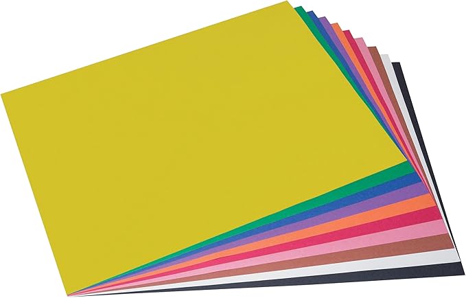 Prang (Formerly SunWorks) Construction Paper, 10 Assorted Colors, 24" x 36", 50 Sheets