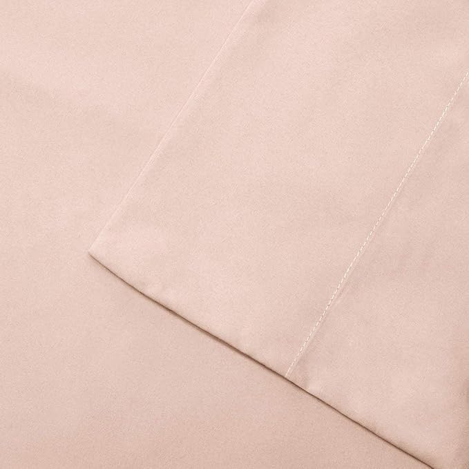 Madison Park 3M Microcell Bed Sheet Set Color Fast, Wrinkle and Stain Resistant, Soft Sheets with 16" Deep Pocket All Season, Cozy Bedding-Set, Matching Pillow Case, King, Blush, 4 Piece