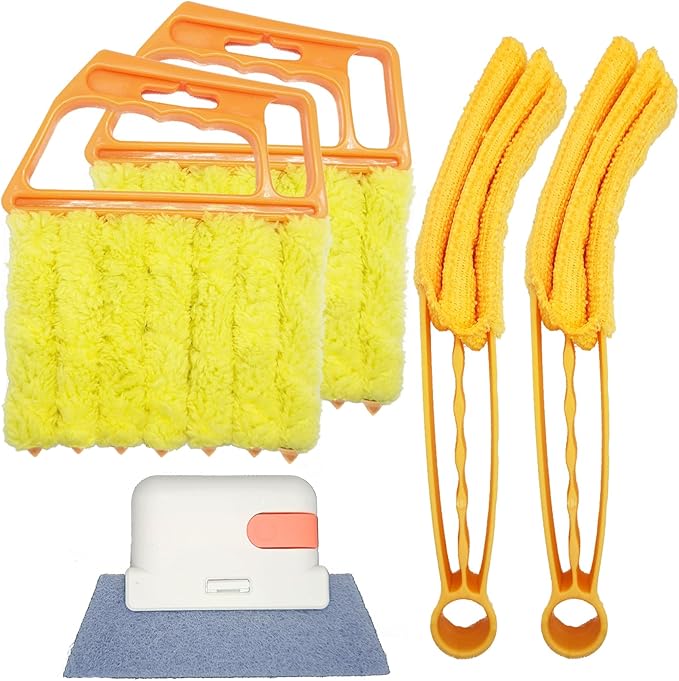 5Pcs Window Blind Cleaning Set, Washable dust Removal Cleaning Tools, air Vent Cleaning Brush, Track Cleaning Brush, dust Removal Cleaning Tools for Blinds, air conditioners, Track, and Fans