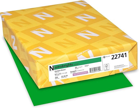 Astrobrights Color Cardstock, 65 lb Cover Weight, 8.5 x 11, Gamma Green, 250/Pack