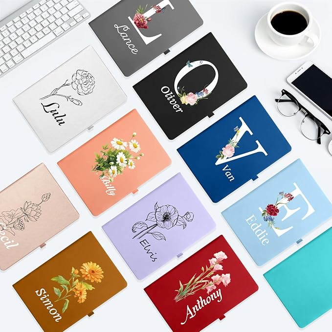 Personalized Journal Notebook with Colorful Birth Flower, Your Name/Text - A6/A5 192 Lined Pages Customizable Notebooks for Work School Business Church Gift for Birthday Graduation
