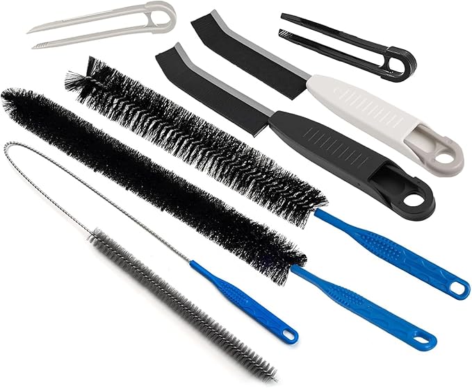 Dryer Lint Trap Cleaning Brush Set, Dryer Vent Cleaner Kit with Refrigerator Condenser Coil Brush, 2 Gap Brushes and 2 Pliers for Home