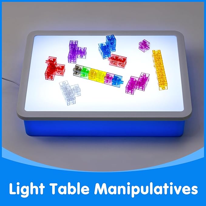 Translucent Linking Cubes – Engaging Math Toy, Light Table Manipulatives, Math Blocks for Early Learning and Creative Play