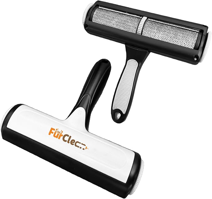 FurClean Pet Hair Remover Roller – Reusable Lint Roller – Dog & Cat Hair Remover for Furniture, Couch & Bedding – Portable Multi-Surface Lint Roller for Pet Hair Removal.