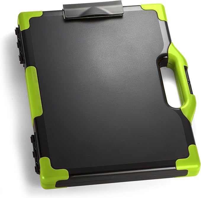 Officemate Carry All Clipboard Storage Box, Letter/Legal Size, Black & Green (83325)